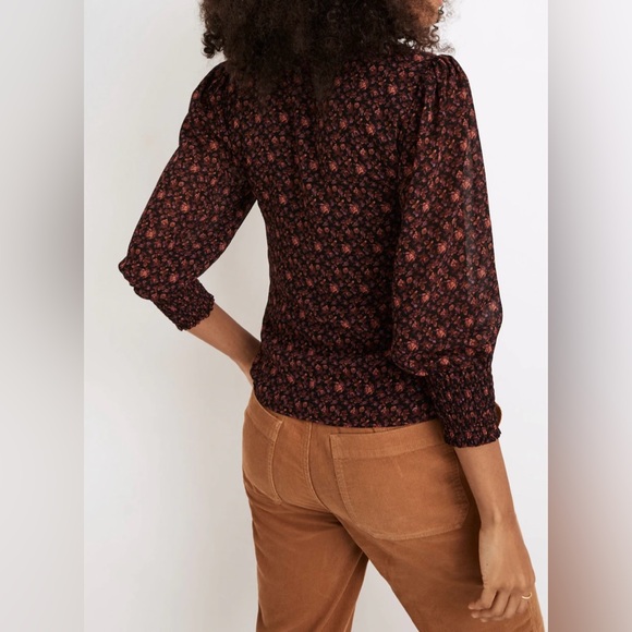 Madewell Black and Red Floral Blouse - Picture 3 of 8